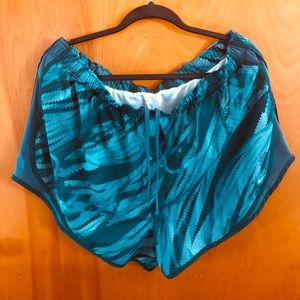 Nike Dri-Fit plus size shorts - aqua pattern.